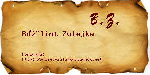 Bálint Zulejka névjegykártya